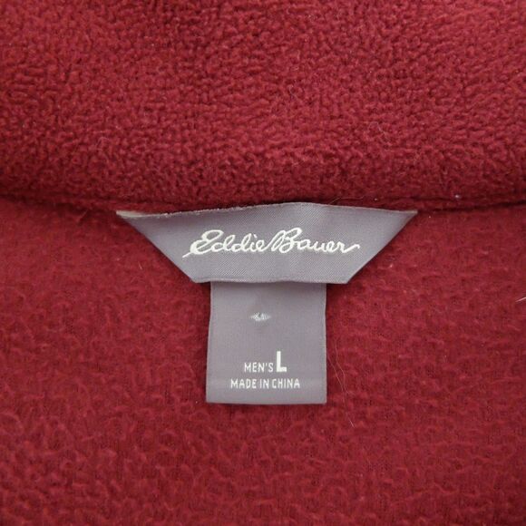 Eddie Bauer Maroon Fleece 1/4 Zip Pullover Sweater Size Large - Picture 8 of 10